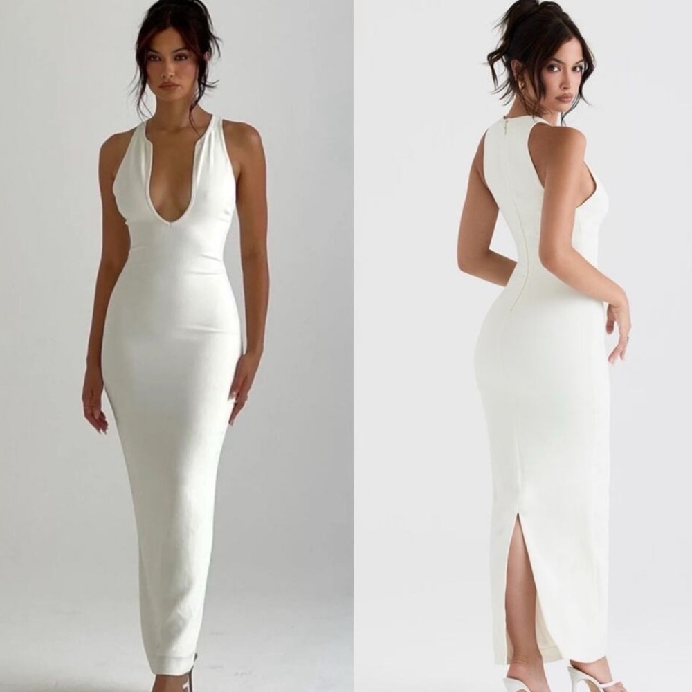 House of CB White Sleeveless Backless Dress